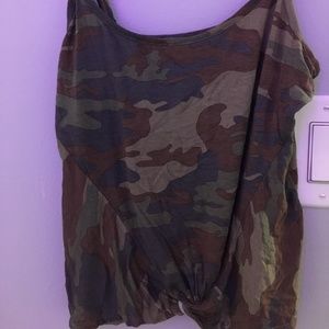 Camo tank top.